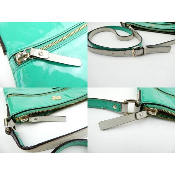 Kate Spade New York Green Patent Leather Crossbody Bag With Adjustable Strap & G - Picture 14 of 16